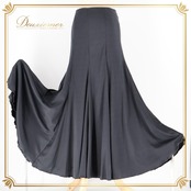 フラメンコ 衣装 ファルダ スカート 黒 無地 レッスン 練習着 ダンス パーティ 発表会 伸縮 ストレッチ ブラック系 フェスティバル ステージ用 おしゃれ 軽量 シンプル コスチューム