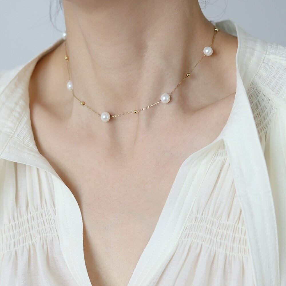 Pearl Station Necklace S339