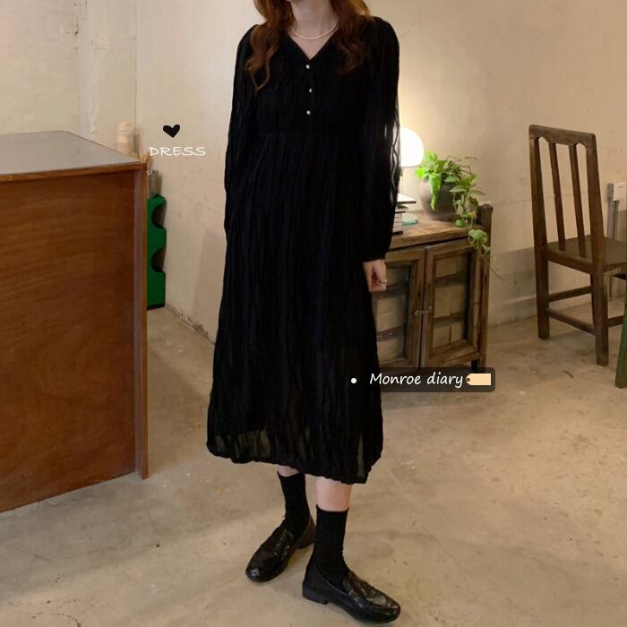 Vネックドレス スタイルロングスカート スプリング 春物 モンロー61702376975