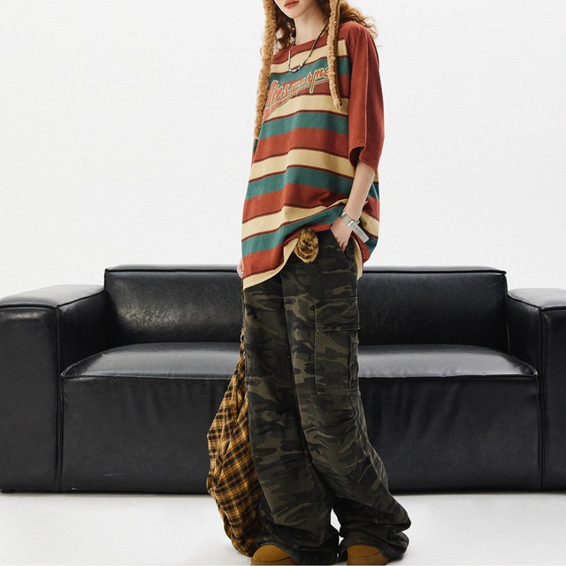 retro border logo print short sleeve tee　レトロボーダーロゴプリント半袖ティー　J0856