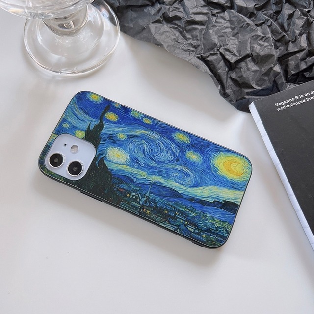 The starry night design glass iphone case