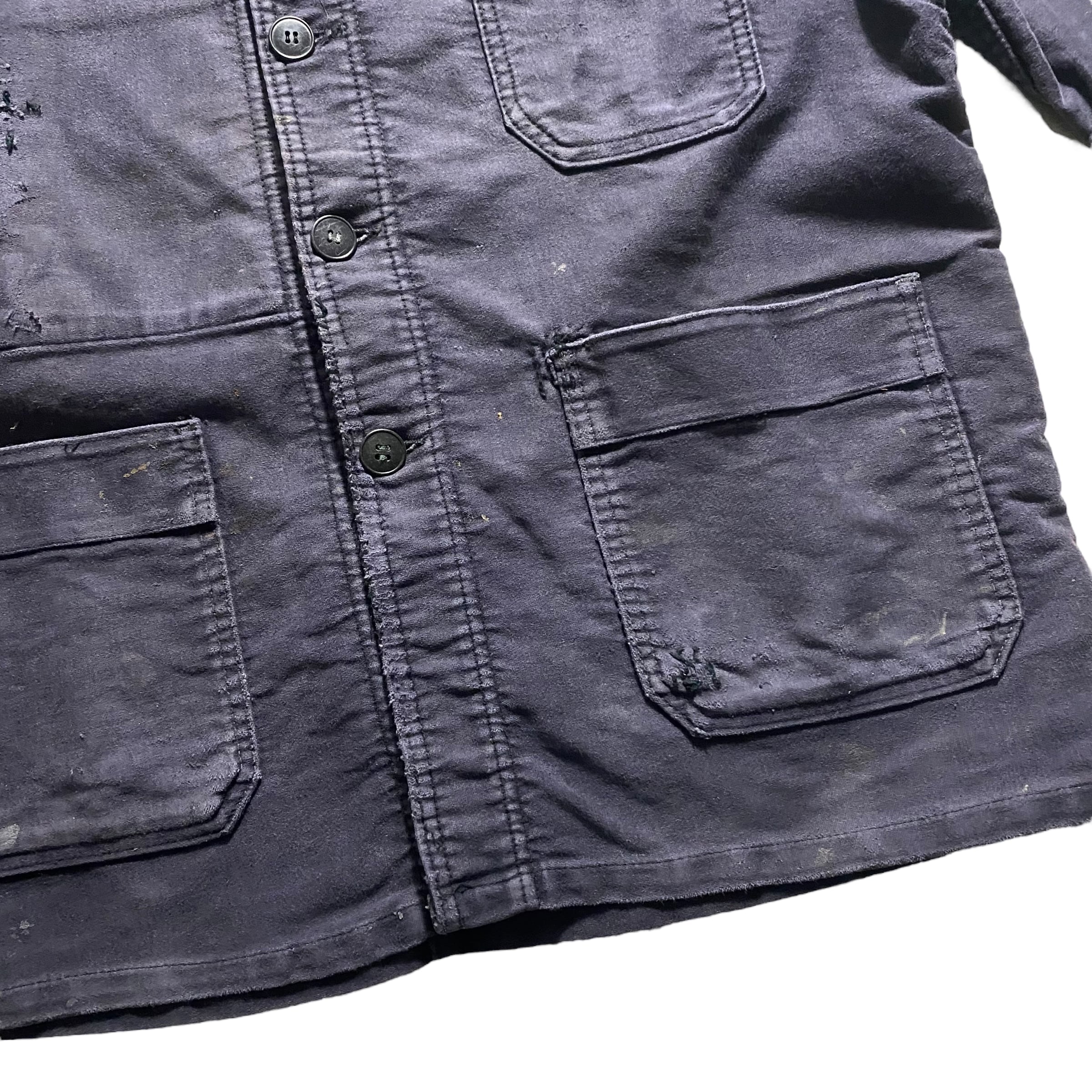 vintage 1950's French ADOLPHE LAFONT black moleskin jacket | NOIR