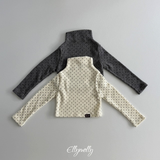 【2点送料無料】«予約»«ジュニアサイズあり»«elly molly» ドットハイネック 2colors