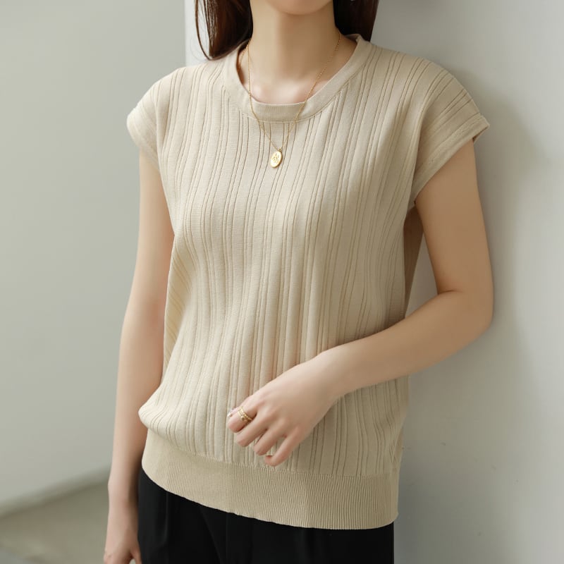 春の最新作!】フレンチスリーブ ニット UVカット サマーニット 春の最新作!】フレンチスリーブ ニット UVカット サマーニット