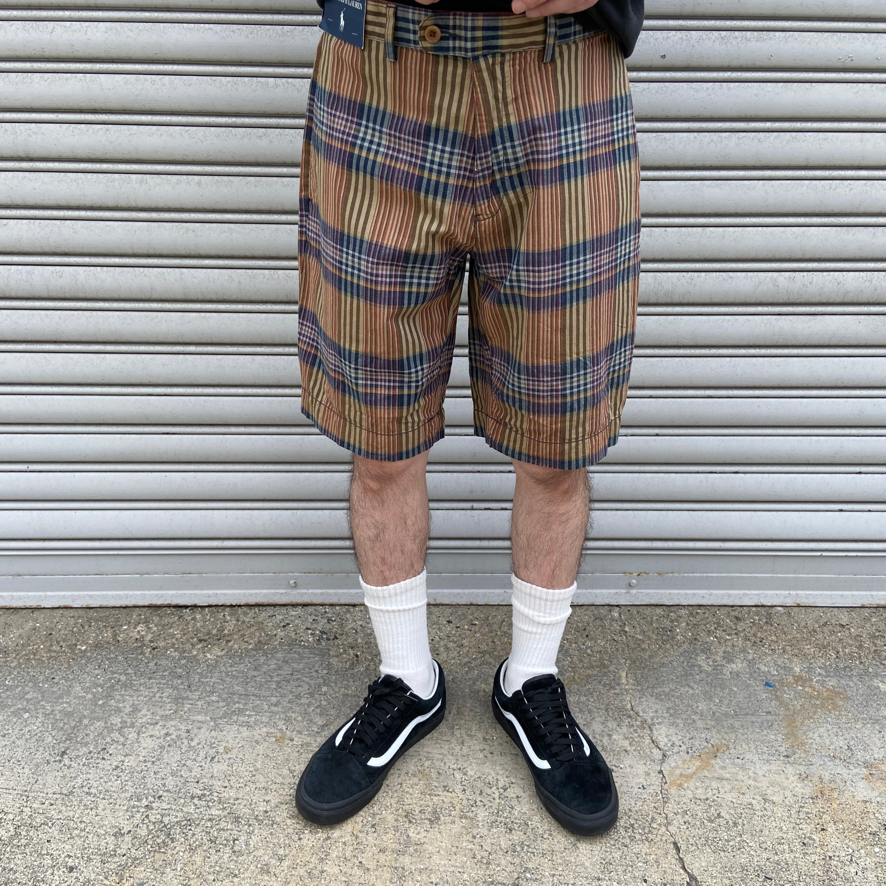 新品未使用品 Ralph lauren マドラスチェック柄ハーフパンツ W31  