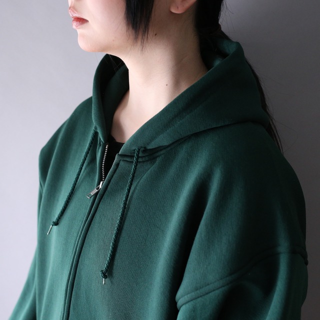 good green color lining thermal fabric full zip parka