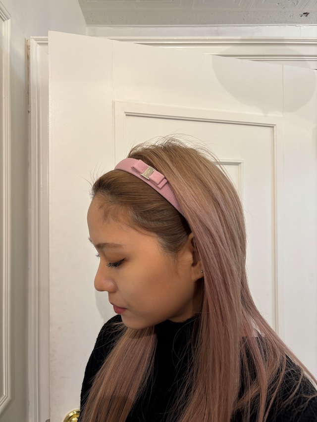 Salvatore Ferragamo/ vintage vara baby pink headband.