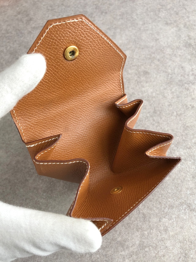 HERMES エルメス コインケース ブラウン レザー ルヴァンキャトル vintage ヴィンテージ オールド ujtgvd