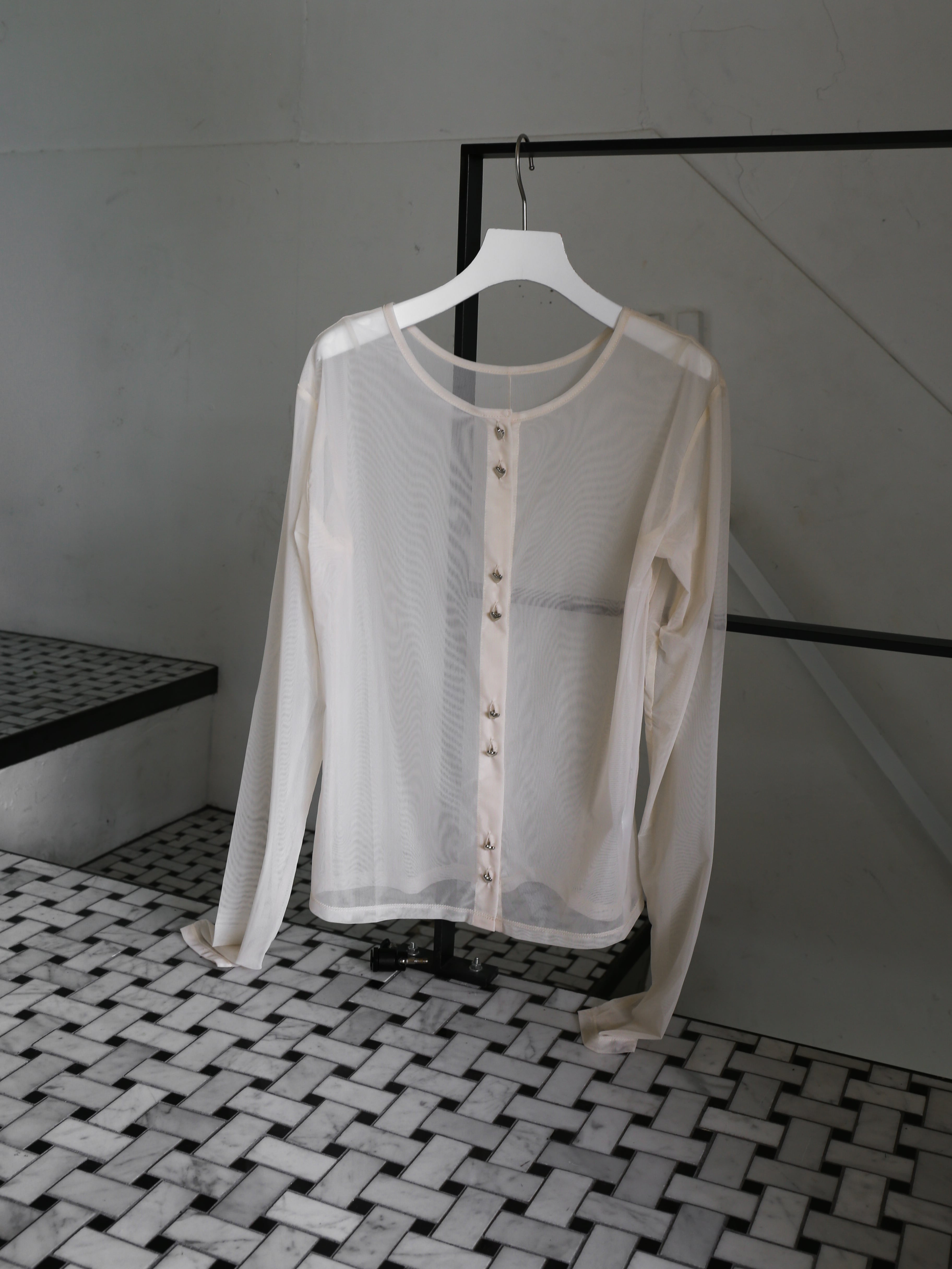 sheer mesh heart cardigan | Katrin TOKYO