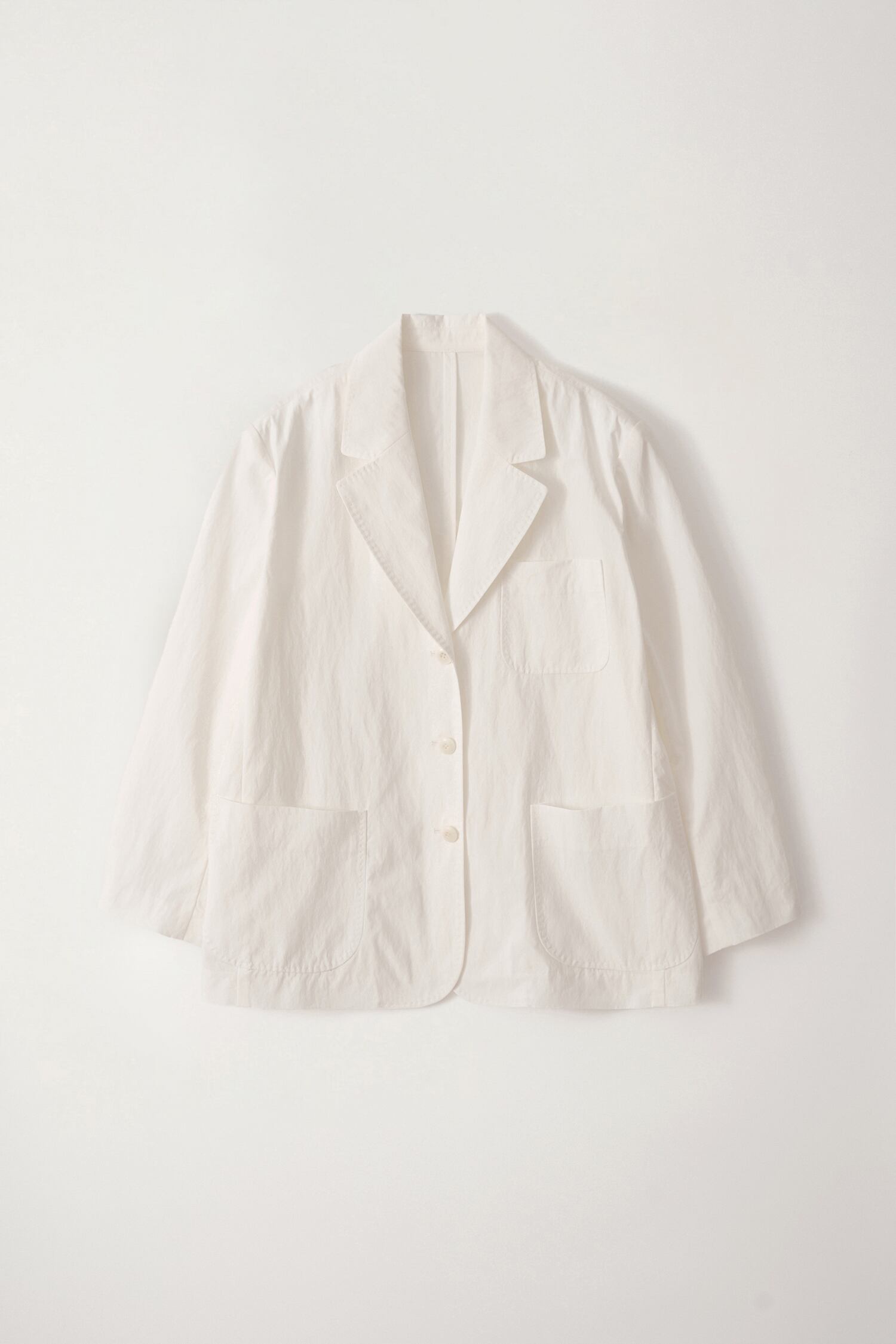 NOTHING WRITTEN] Single oversized cotton jacket (White) 正規品