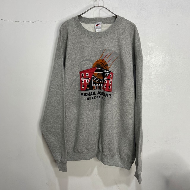 90s USA製 NIKE プリントスウェット ジョーダン レストラン XL