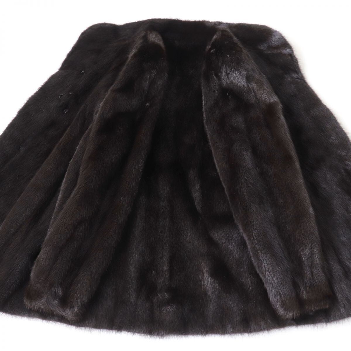 【美品】マルヴォワジー ダークミンク 毛皮 コート セミロング丈 ダークブラウン 極美品☆Malvoisie マルボワジー MINK ミンク 本毛皮コート ダーク