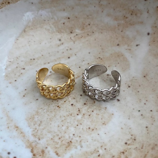 S925 chain design ring (R63)