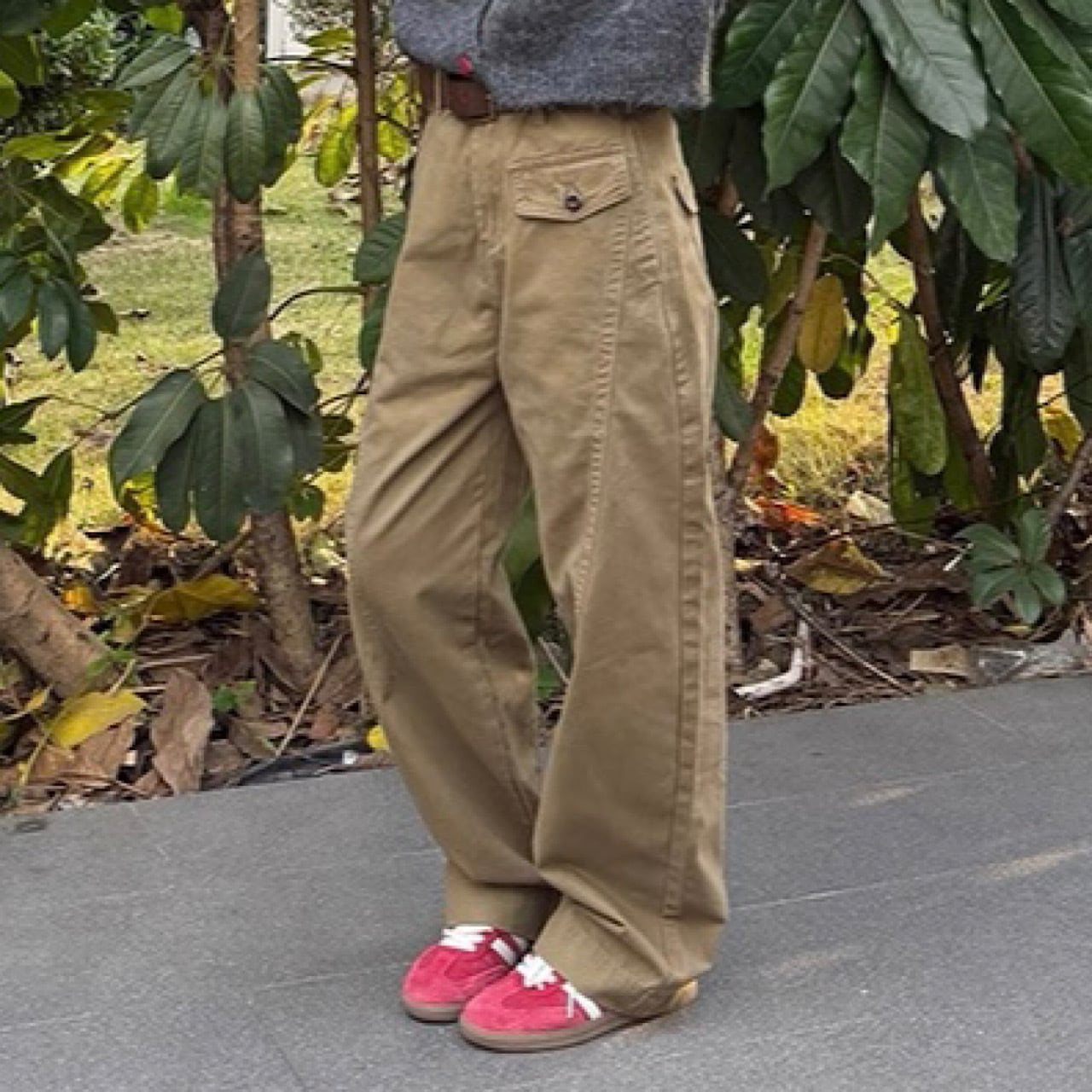 フラップポケット ワイドストレート フルレングス パンツ ◆2col SA10197