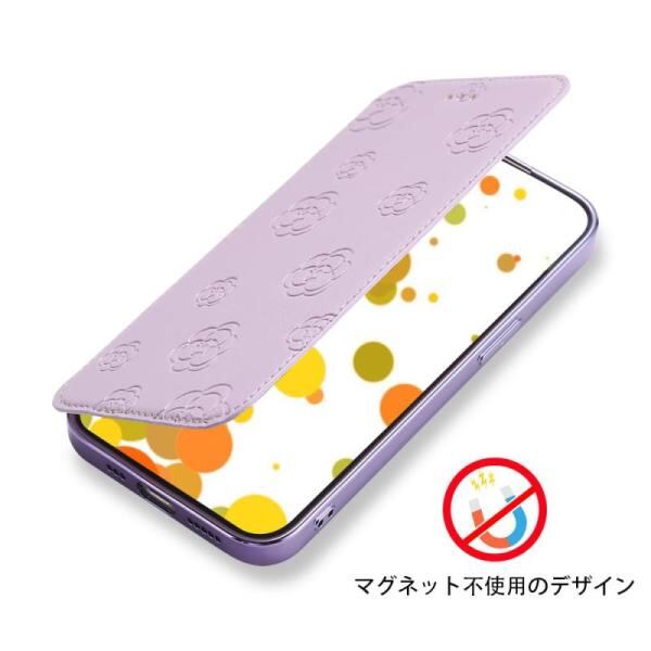 iphone14 ケース 手帳型 背面クリア マグネットなし 6.1インチ 2022
