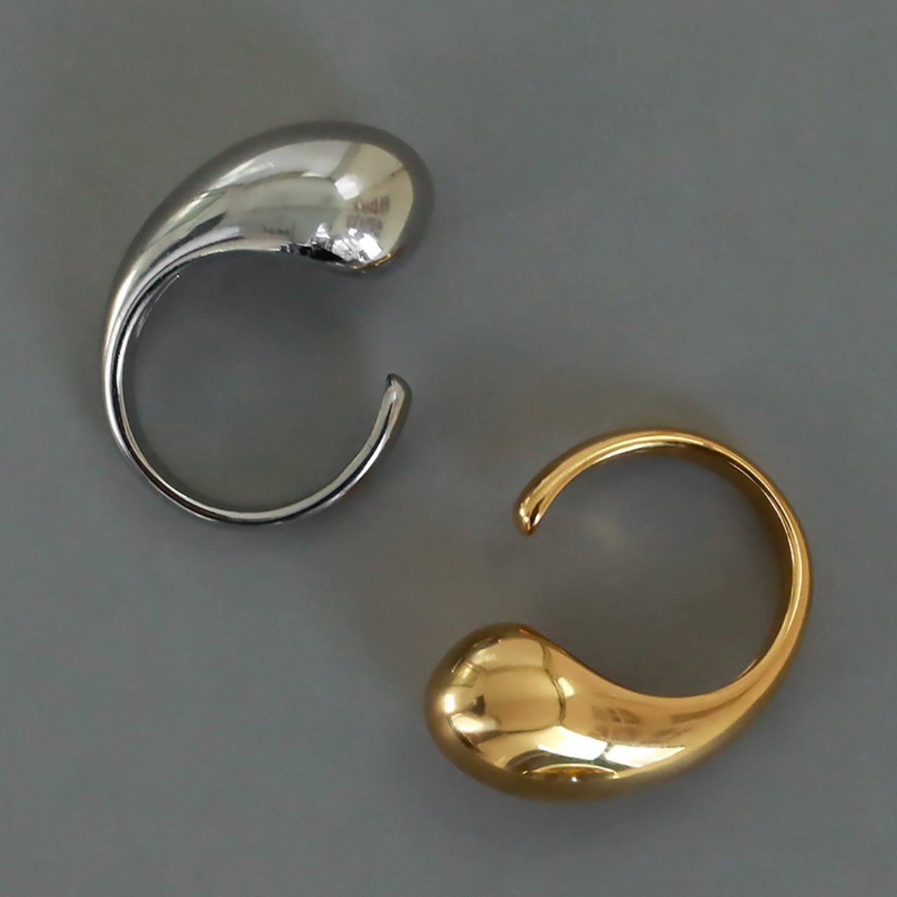 【ネコポス便】金属アレルギー対応 ティアドロップリング(0237)