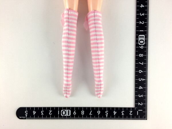 ドールアクセサリ 1/6 女性用 靴下 ストッキング 白桃縞 BS109 - 画像2