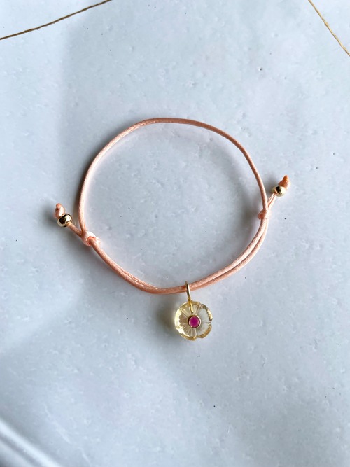 シトリンのお花ブレスレット