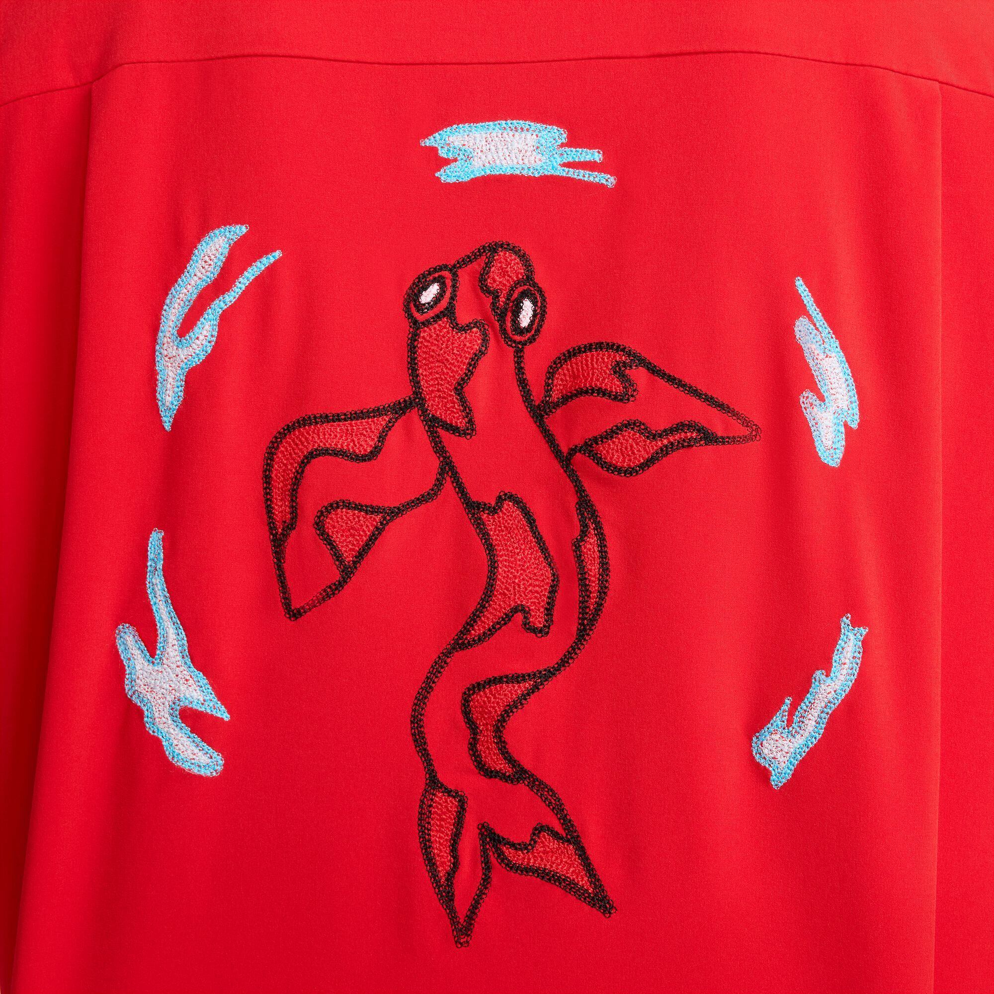 新品　NIKE SB ショートスリーブ ボウリングシャツ　レッド　鯉　L 新品 NIKE SB ショートスリーブ ボウリングシャツ レッド 鯉 L