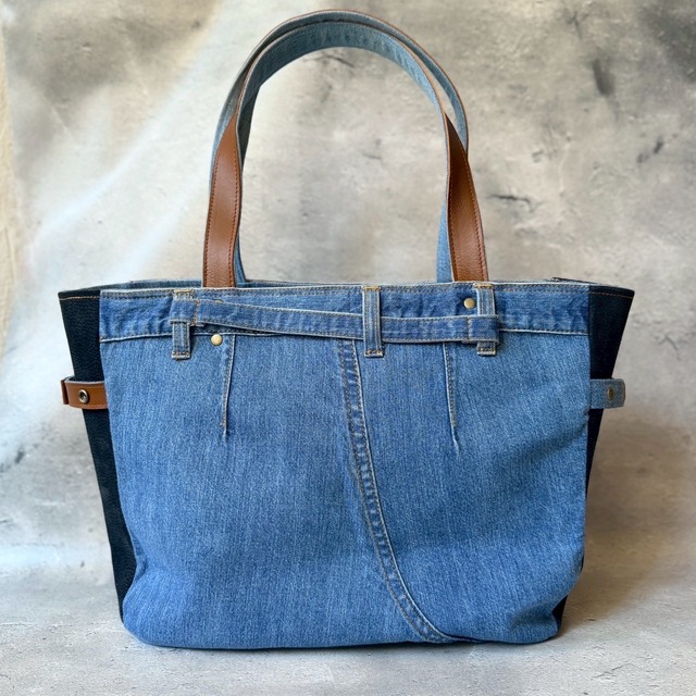 ＊デニムリメイクバッグ＊Chez Denim シェデニム Lサイズ①