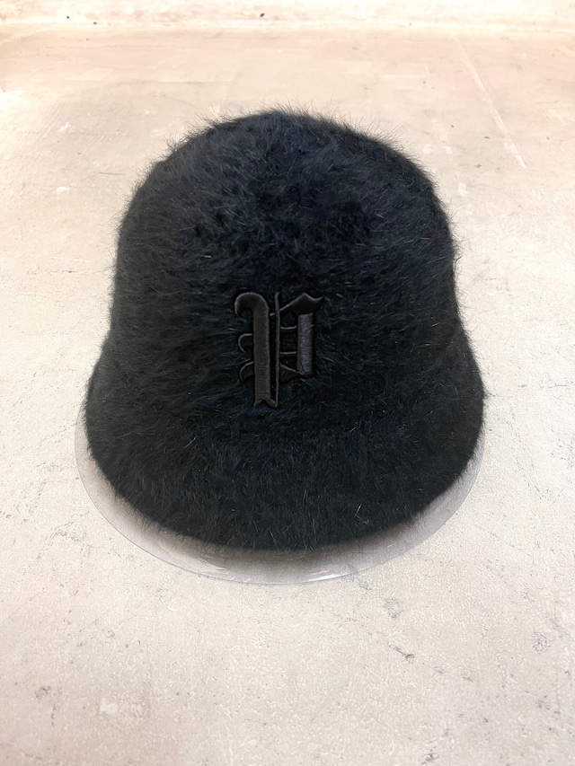 Old P Logo  Eco Fur Bermuda Hat   【BLK✖︎BLK】