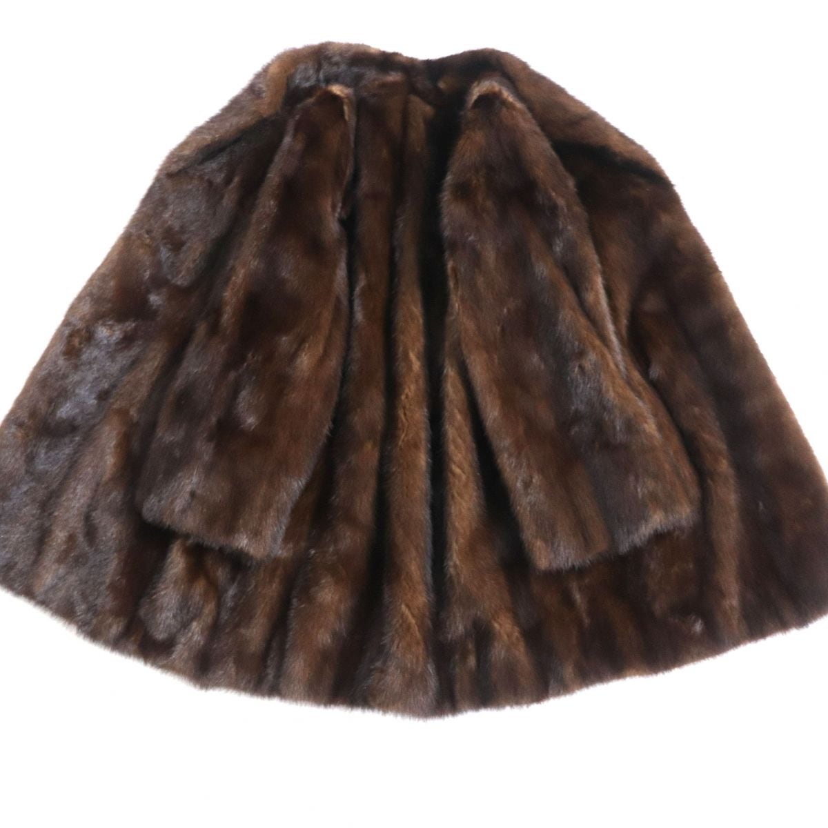 極美品▼ROCHAS SAGA FURS MINK シェアードミンク×チンチラ 裏地ロゴ柄 本毛皮コート ダークブラウン(ブラックに近い) F 毛質柔らか◎