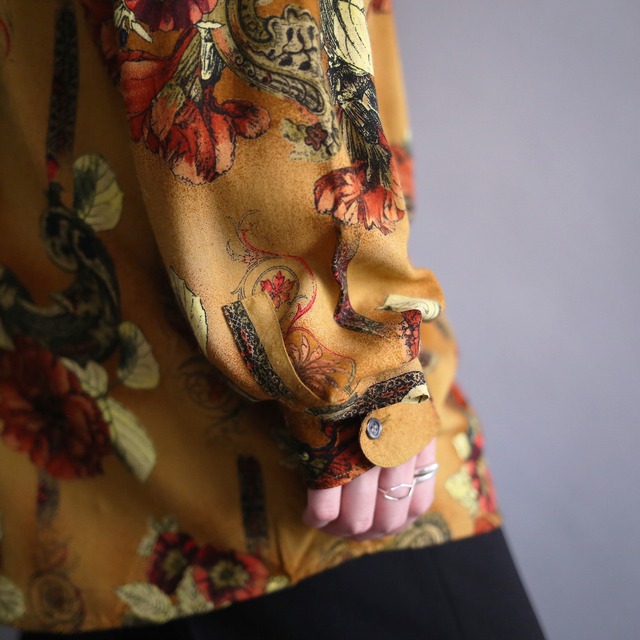 flower art good color pattern loose rayon shirt