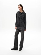 Slight Vogue Matte Cupro Military Zip Shirt