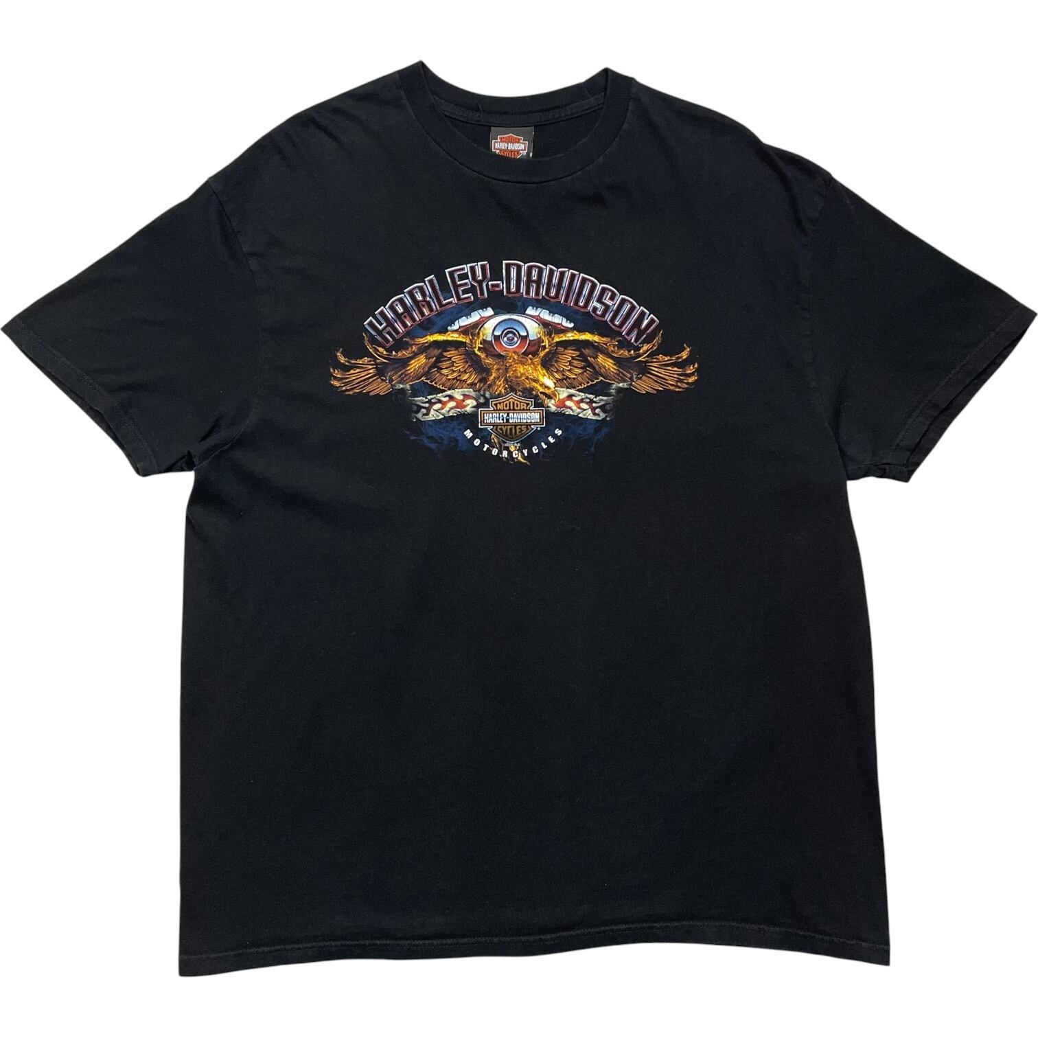 《XXL》Harley-Davidson ハーレーダビッドソン Tシャツ フロントバックイーグルプリント ブラック no.10108