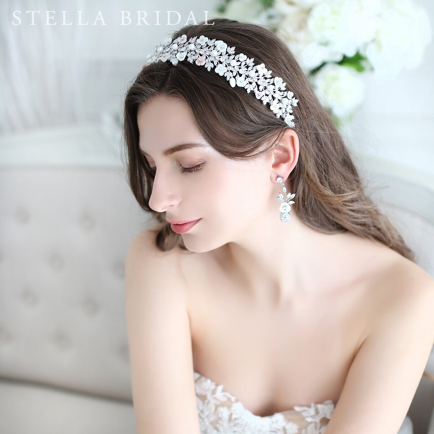 受注生産品】キュービックジルコニア ウェディングヘッドジュエリー