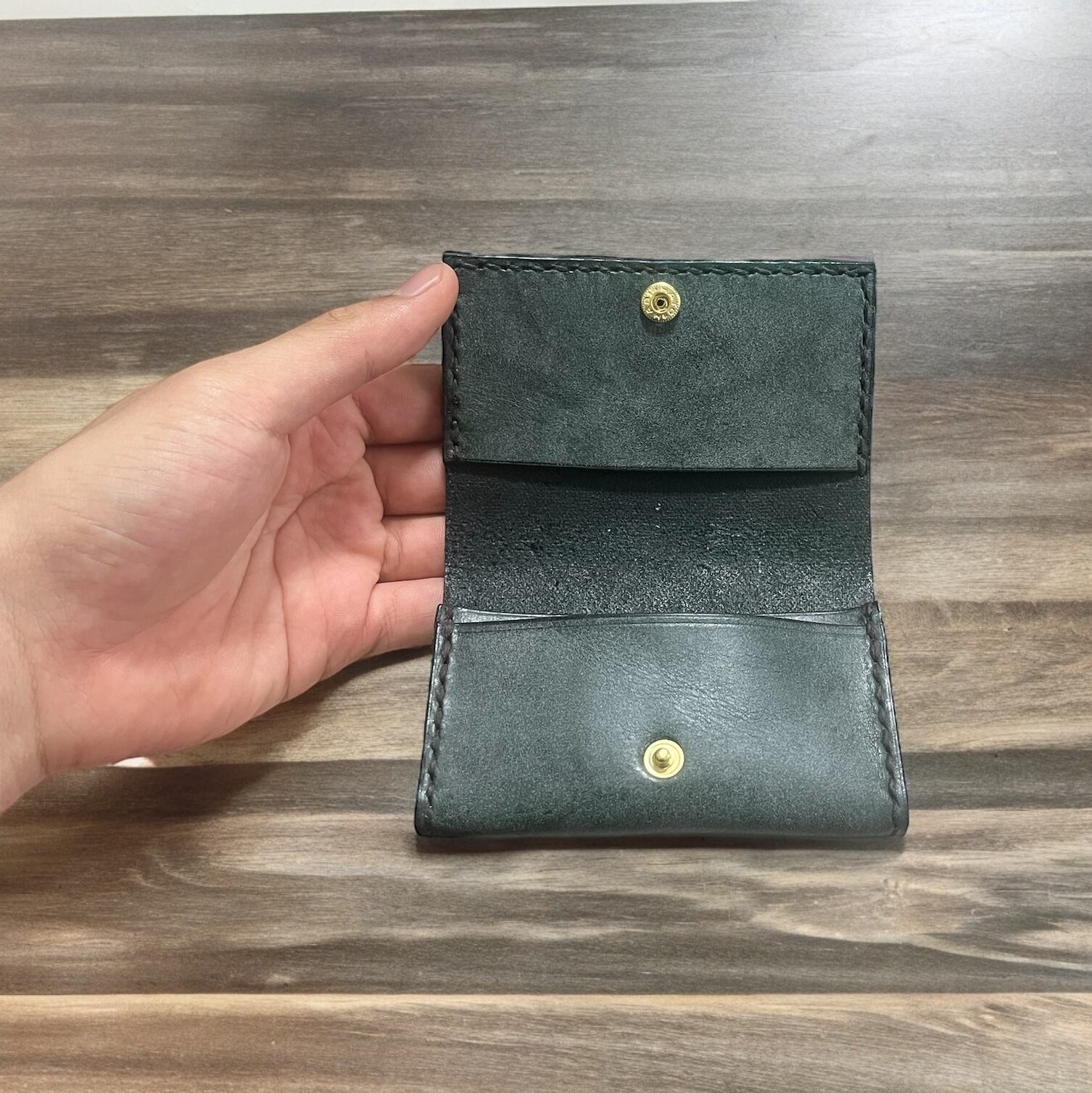 名刺入れ ロロマレザー グリーン | homies leather