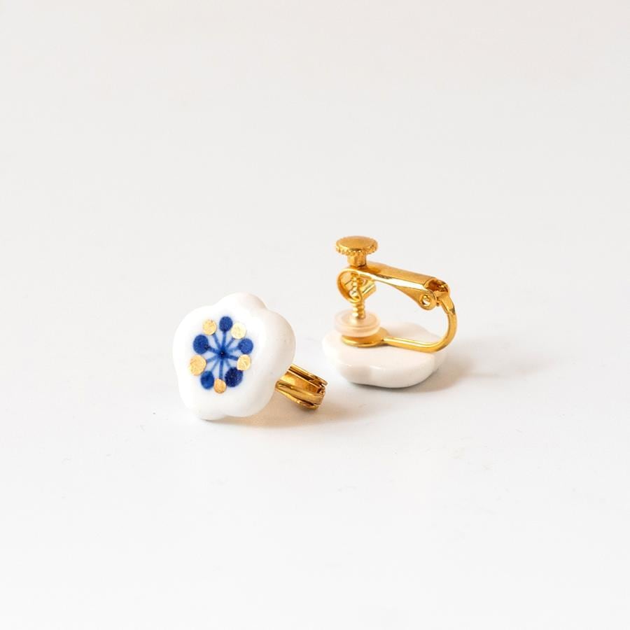 プラチナ手作りダイヤモンドイヤリング 雪華二重デザイン わたぐも（大）ピアス/イヤリング | 七窯社 (nanayosha)