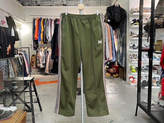 NEEDLES NARROW TRACK PANT OLIVE LARGE 38797