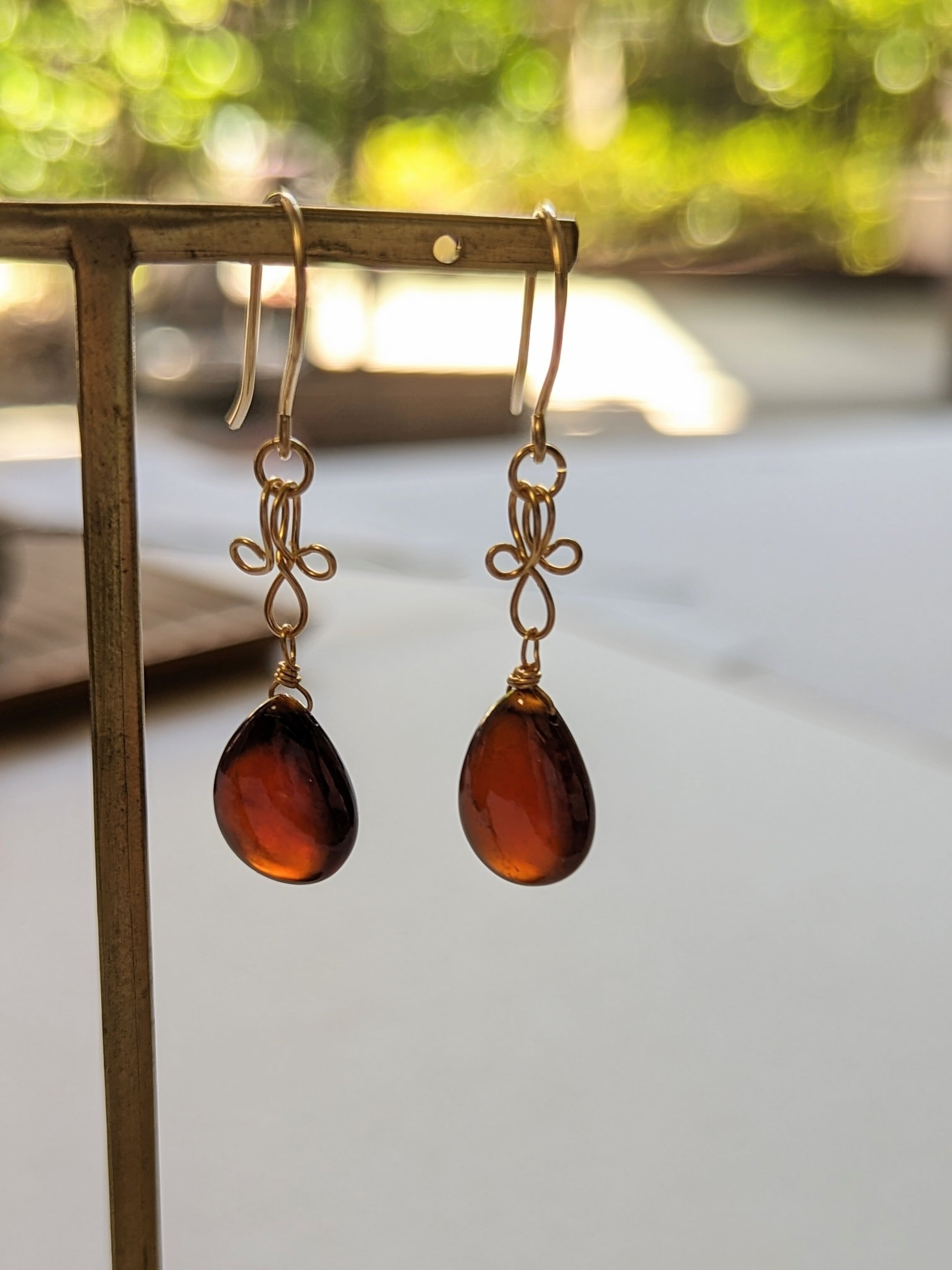 ヘソナイトガーネットピアス 14kgf 天然石 [ イヤリング / ピアス 選択