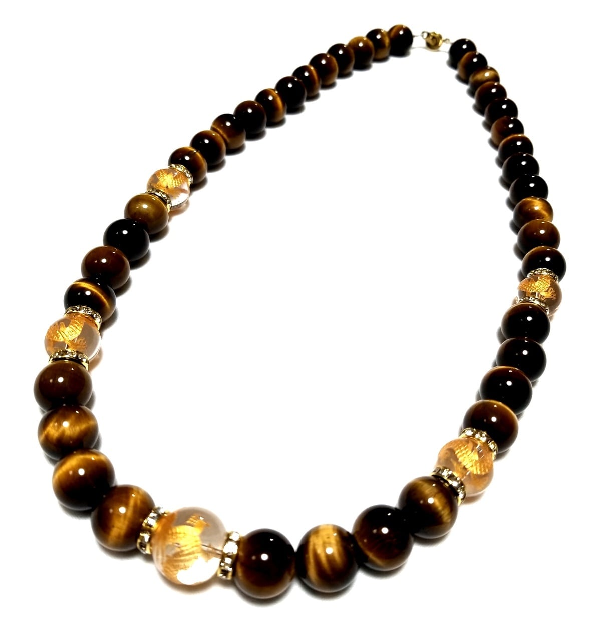 五 金龍 タイガーアイ 14ミリ メンズ 数珠 ネックレス | Pay ID