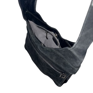 GUCCI black suede shoulder bag