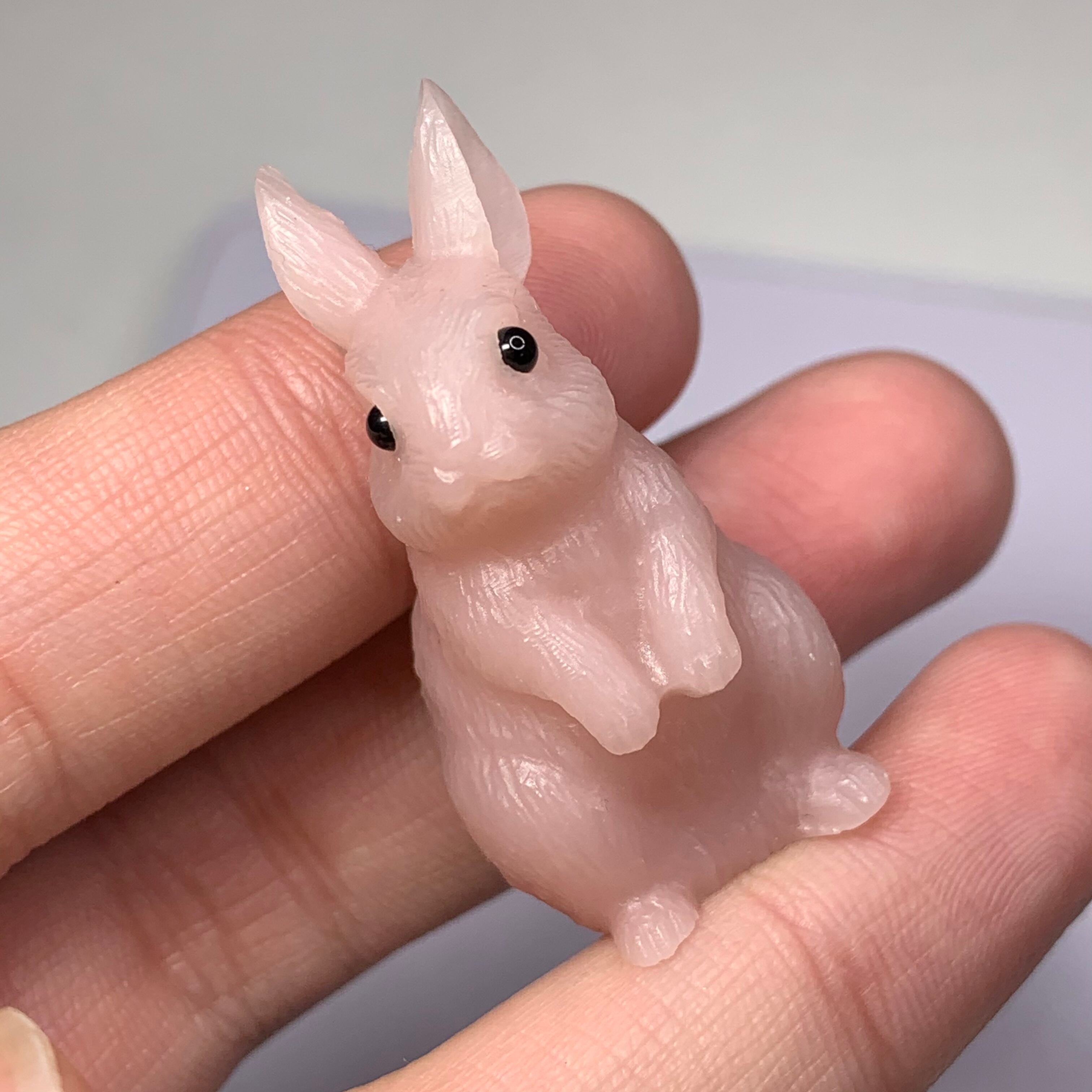 優しいピンク◎ピンクオパール天使の羽 オブジェ 手彫り一点物 ピンク