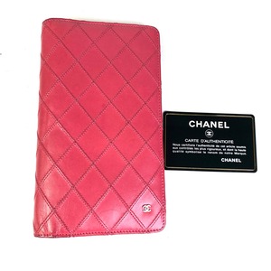 CHANEL シャネル ビコローレ ココマーク ラムスキン 財布 ピンク A-7519