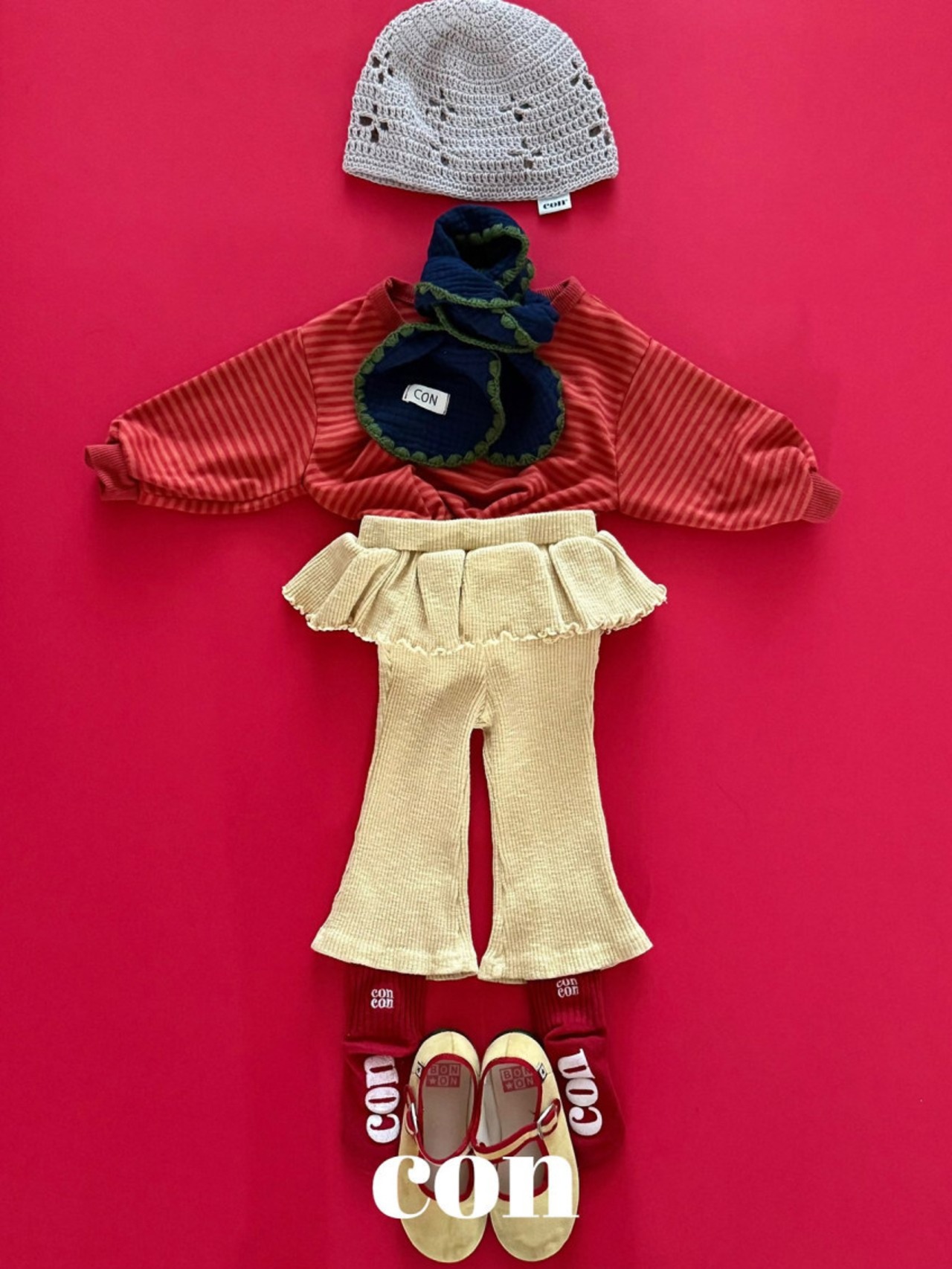 韓国子供服 / 26Autumn / CON / ストライプTシャツ / キッズ / 秋服 *1~4*