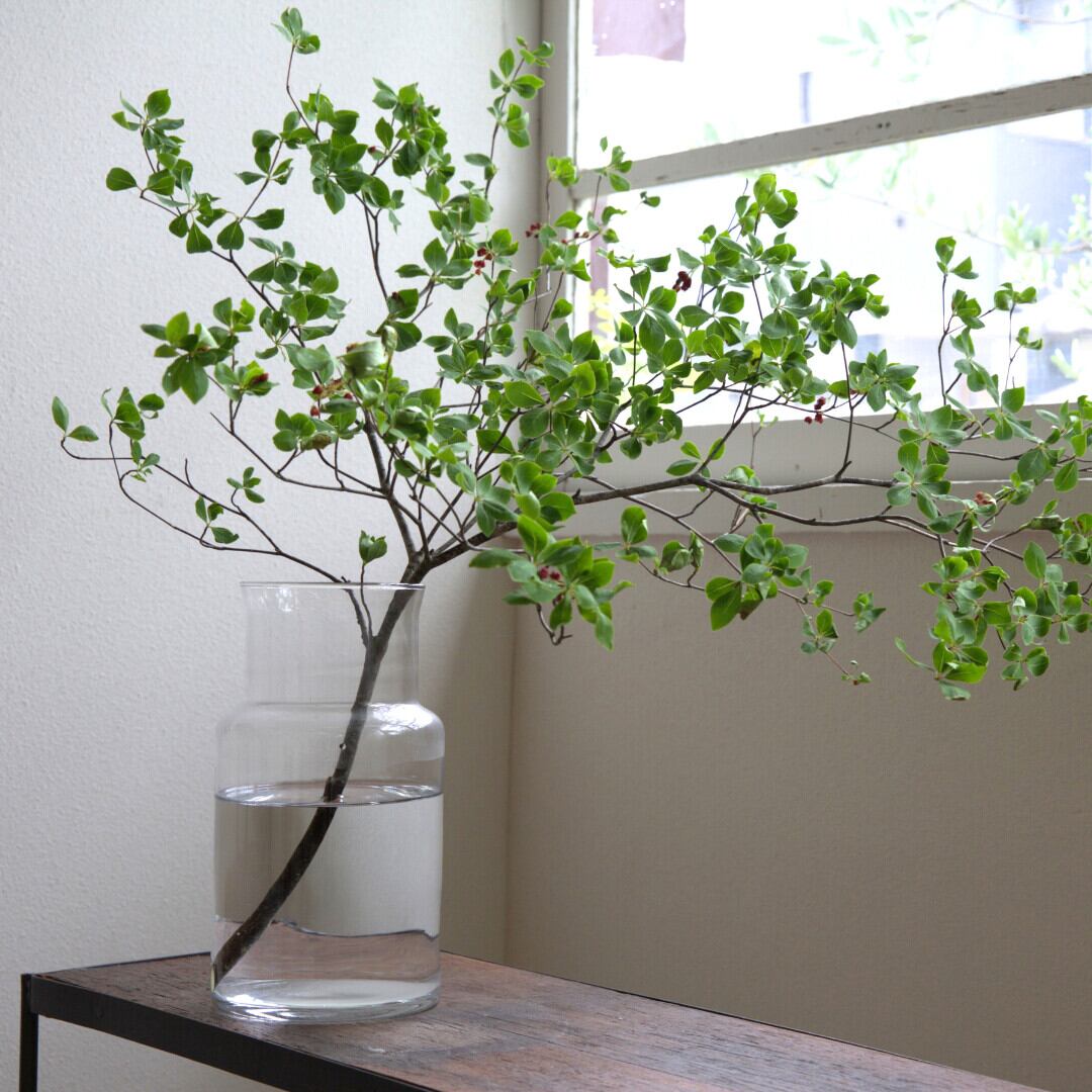 【定番】(高さ26cm)リューズガラス フラワーベースネック/ リサイクルガラス 花瓶 枝物