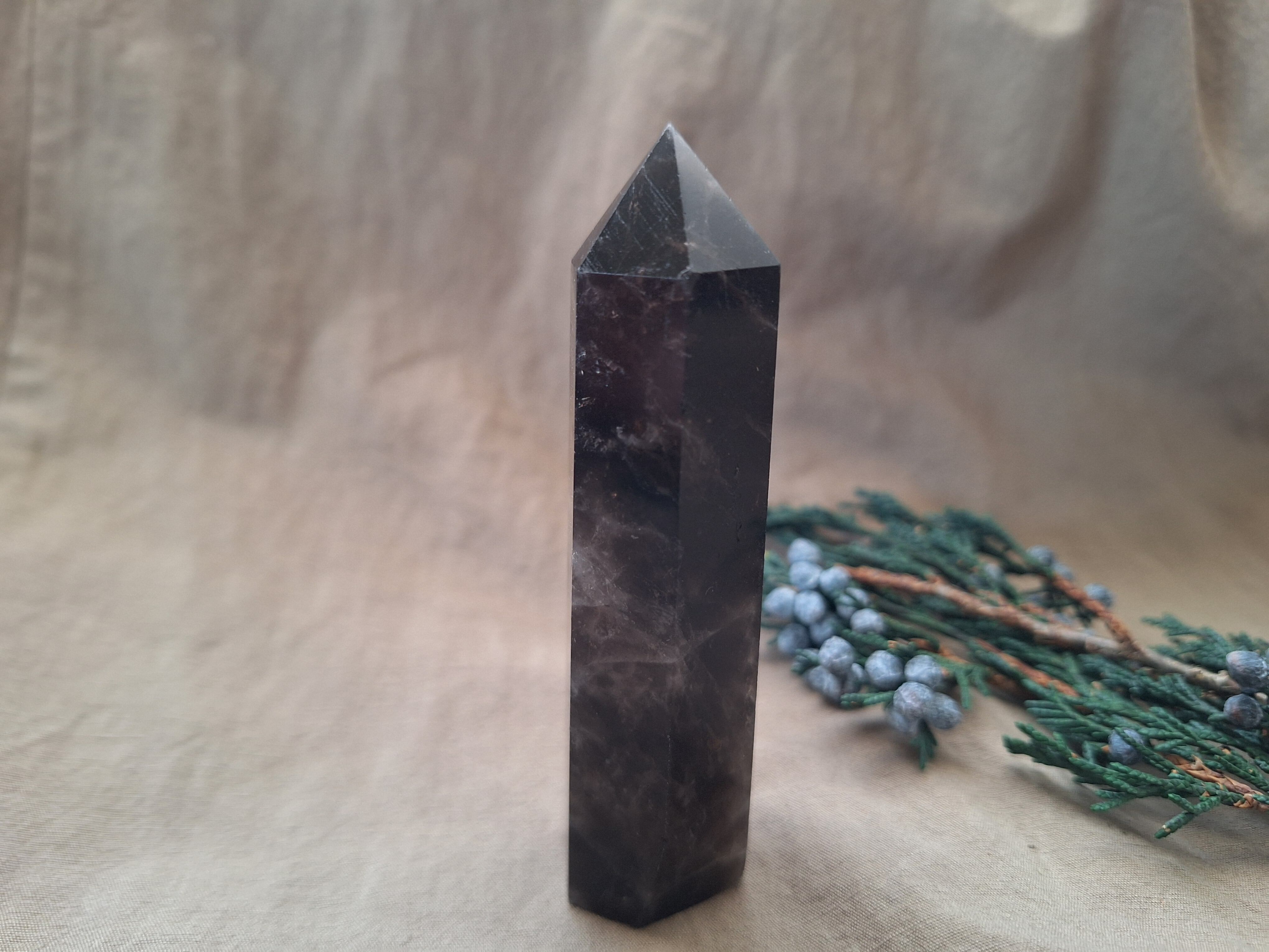 モリオン （黒水晶） 六角柱 ポイント （ 80～90g ） ⑫ | Clear