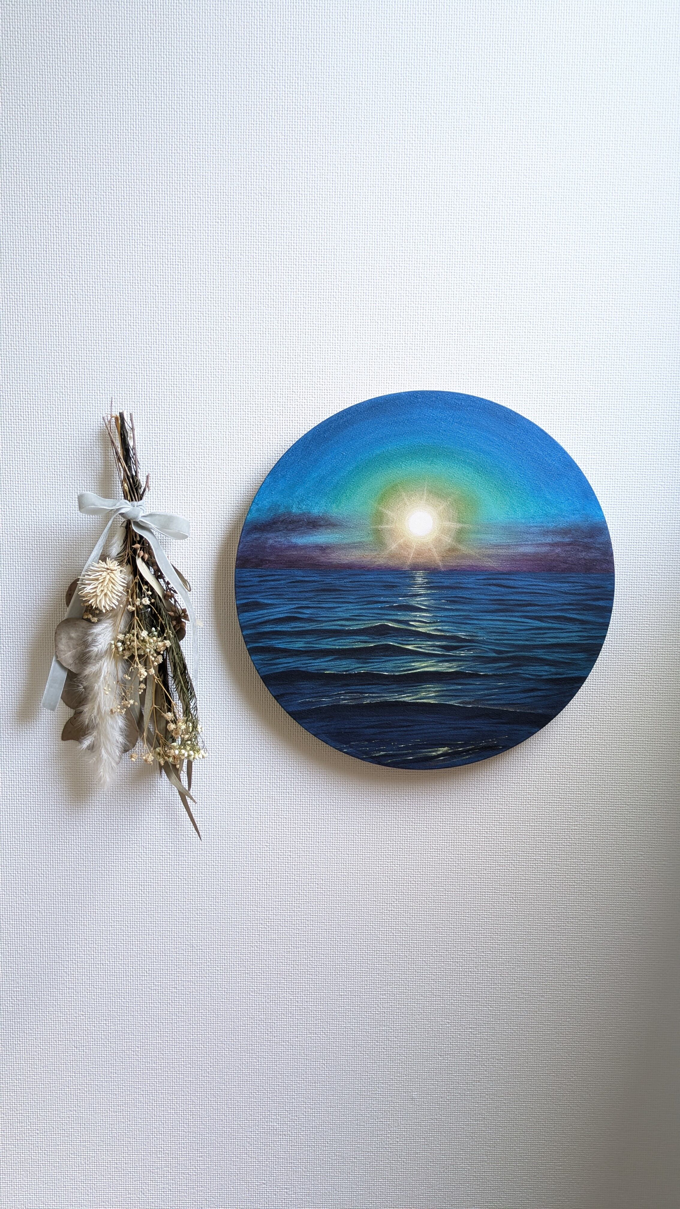 Unexplored（未踏）」 原画 深海×魚×漂流 黒 青 絵画キャンバス 風景画
