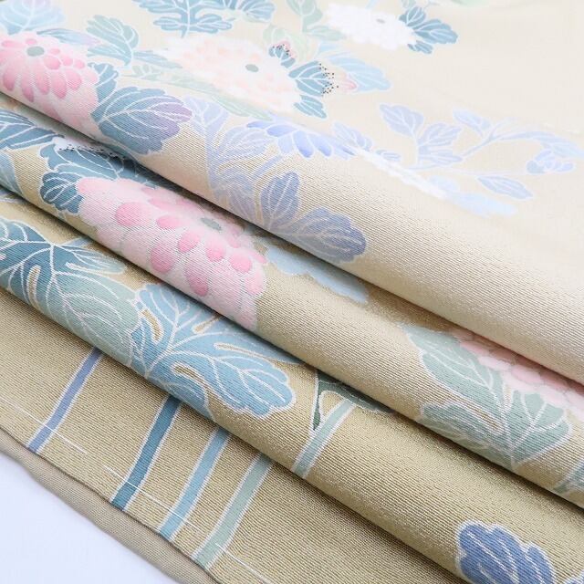 テテ 新品 手描き友禅 落款 着物 仕付糸付 作家物 訪問着 4396 テテ 新品 手描き友禅 落款 着物 仕付糸付 作家物 訪問着 4396
