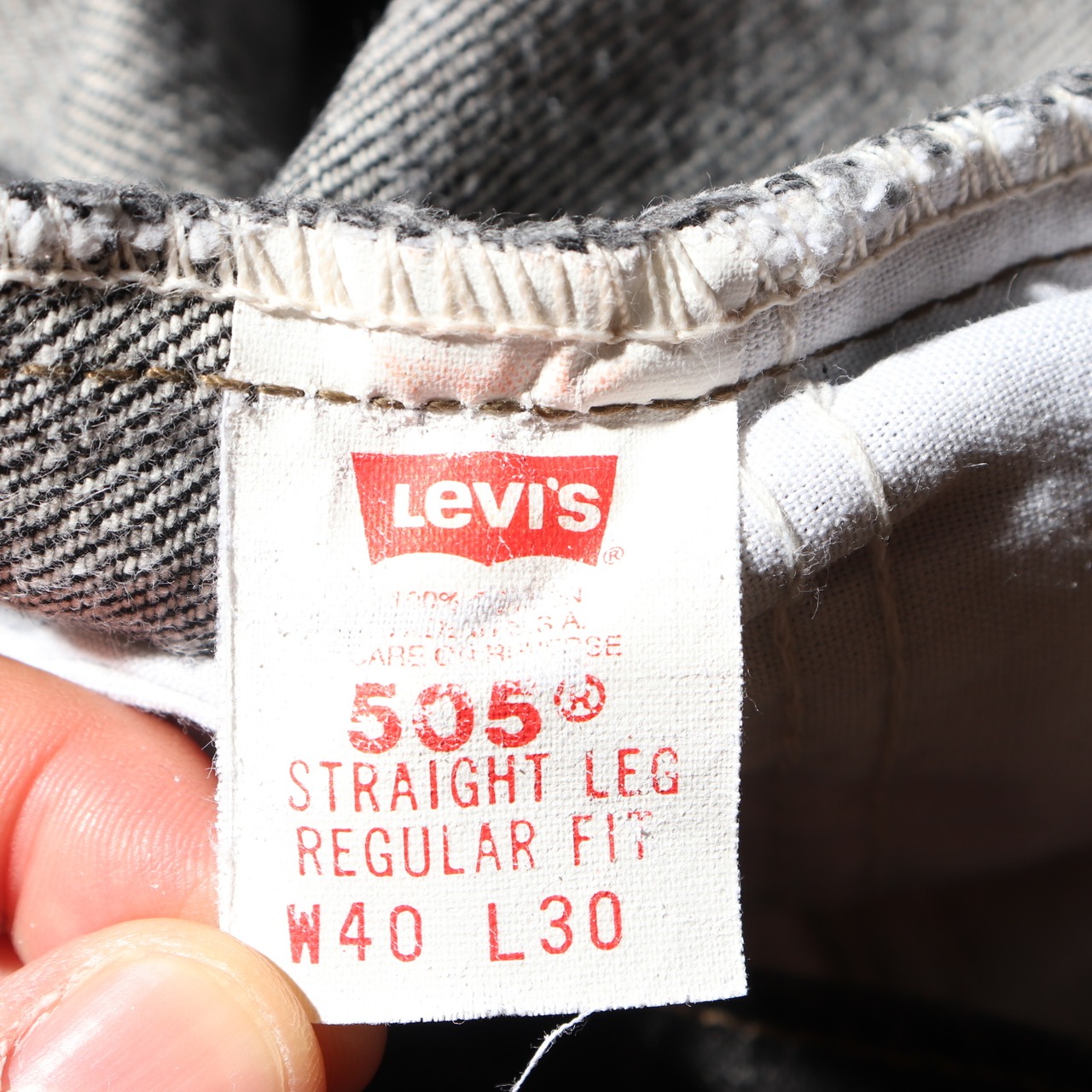 極美品 40×30 Levi’s 505 先染め USA ブラックデニムパンツ