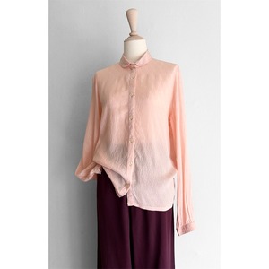 Euro Pale Pink Botanical Jaquard Blouse