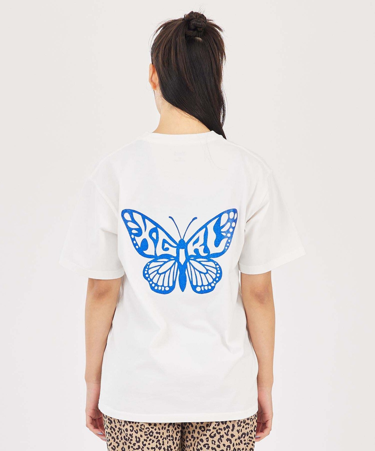 【X-girl】GLITTER BUTTERFLY LOGO S/S TEE【エックスガール】