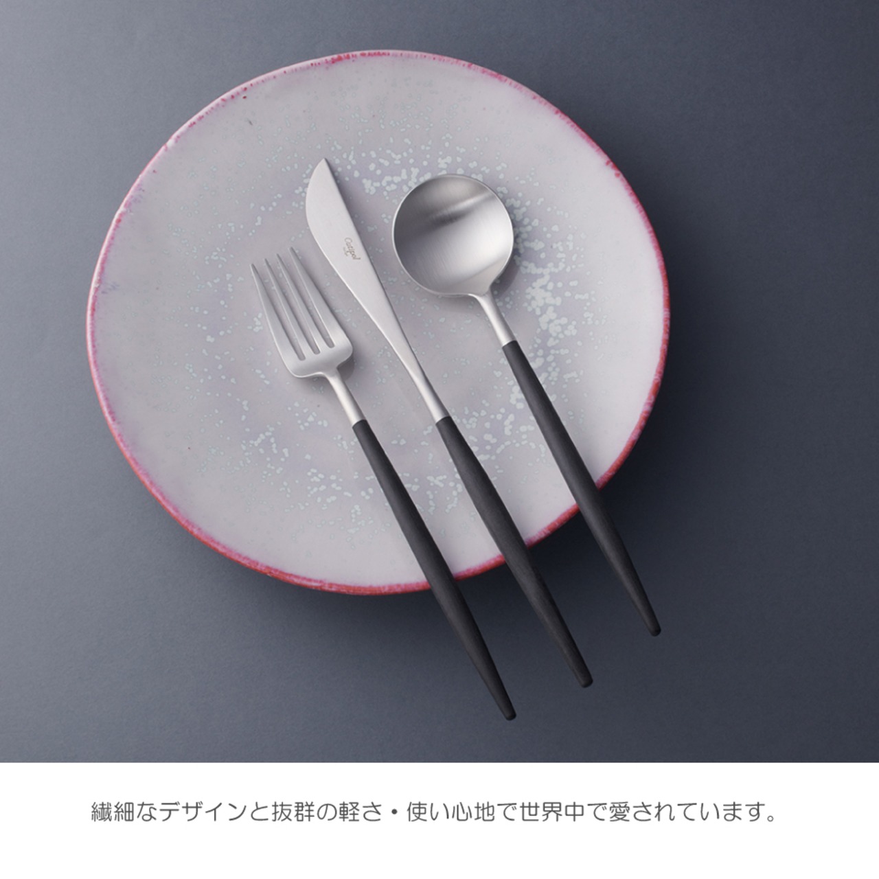 【Cutipol（クチポール）】GOA テーブルスプーン／ディナーフォーク（ホワイト×シルバー）単品