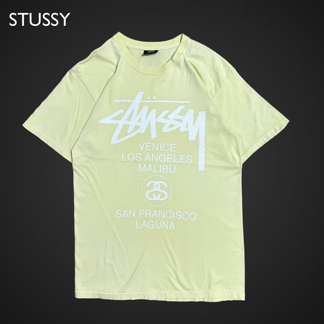 STUSSY】ワールドツアー Tシャツ MEXICO製 バックプリント ロゴ クルー