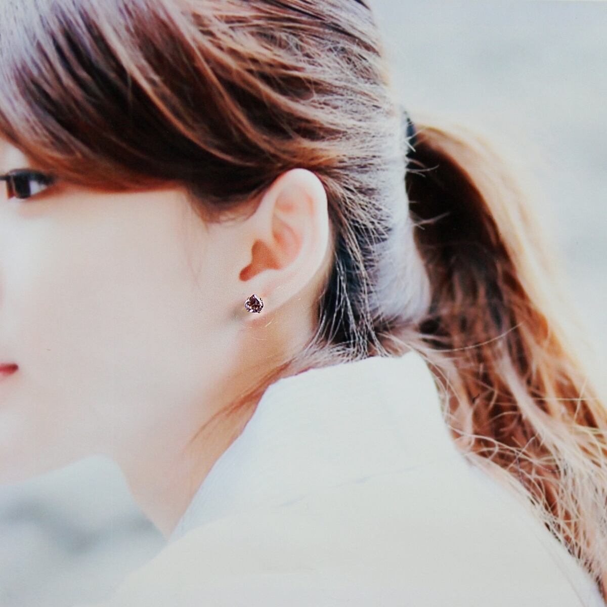 大粒ピンクアメジストの花びらピアス【アジサイ】6mm 14Kgf | Bear's