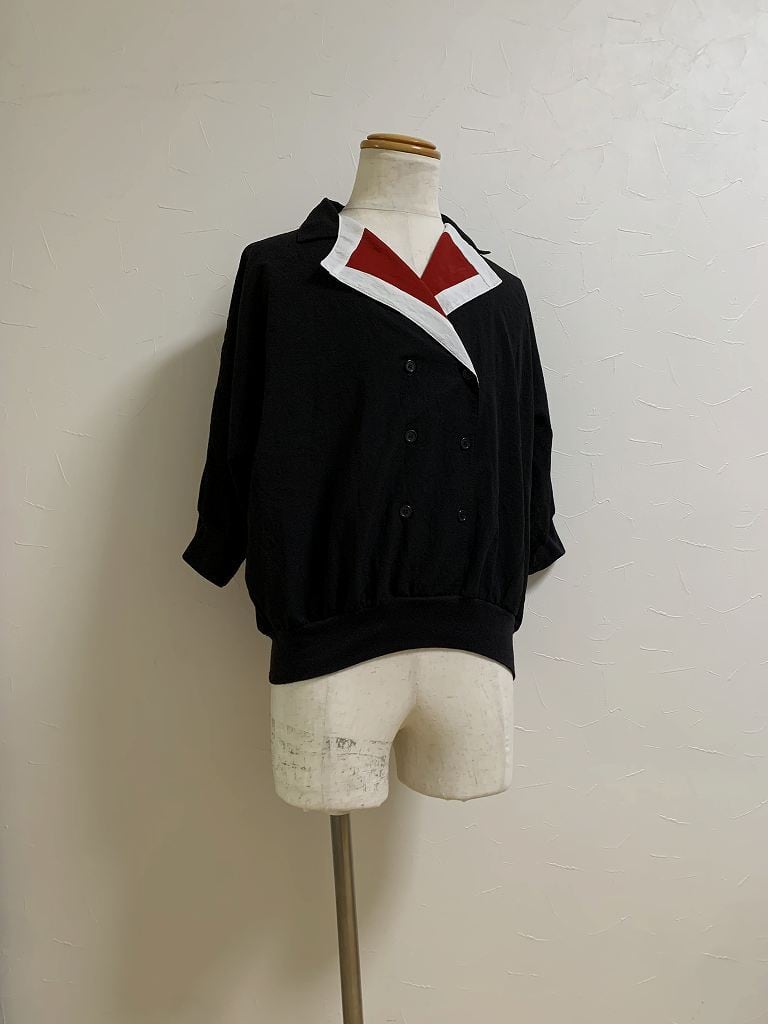 1980's Drop Shoulder Design Double Breasted Pullover Shirt